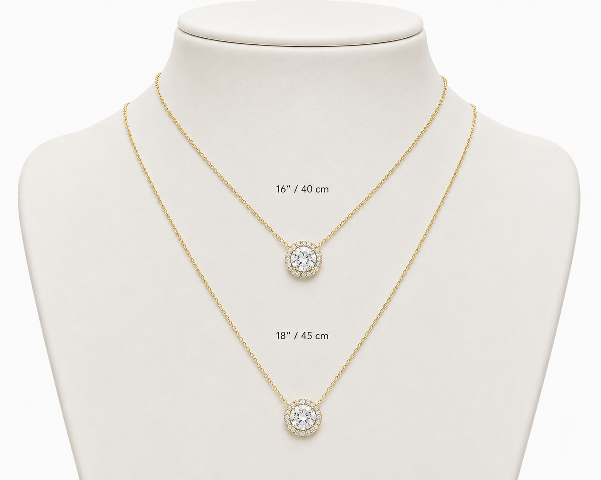 Round Halo Diamond Pendant