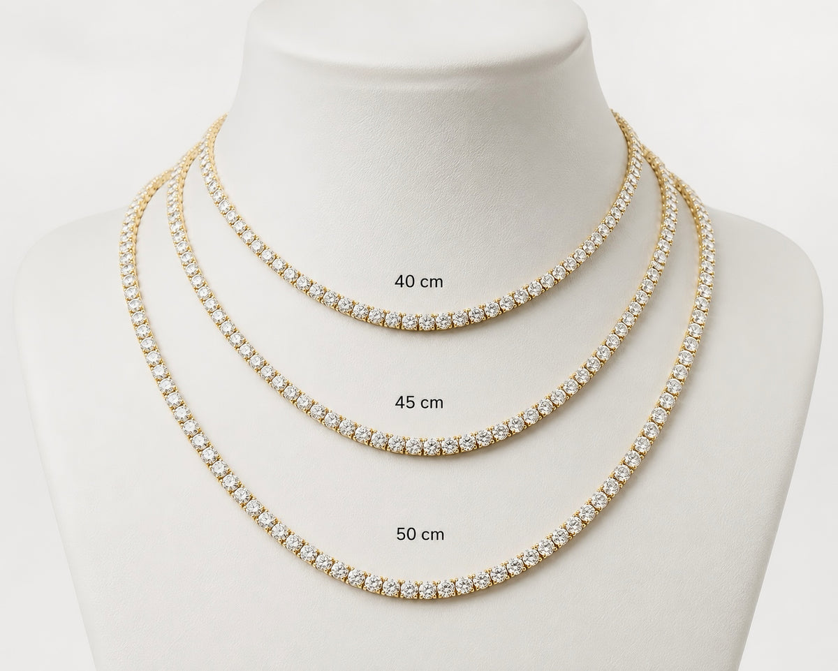 Round Lab Diamond Tennis Necklace