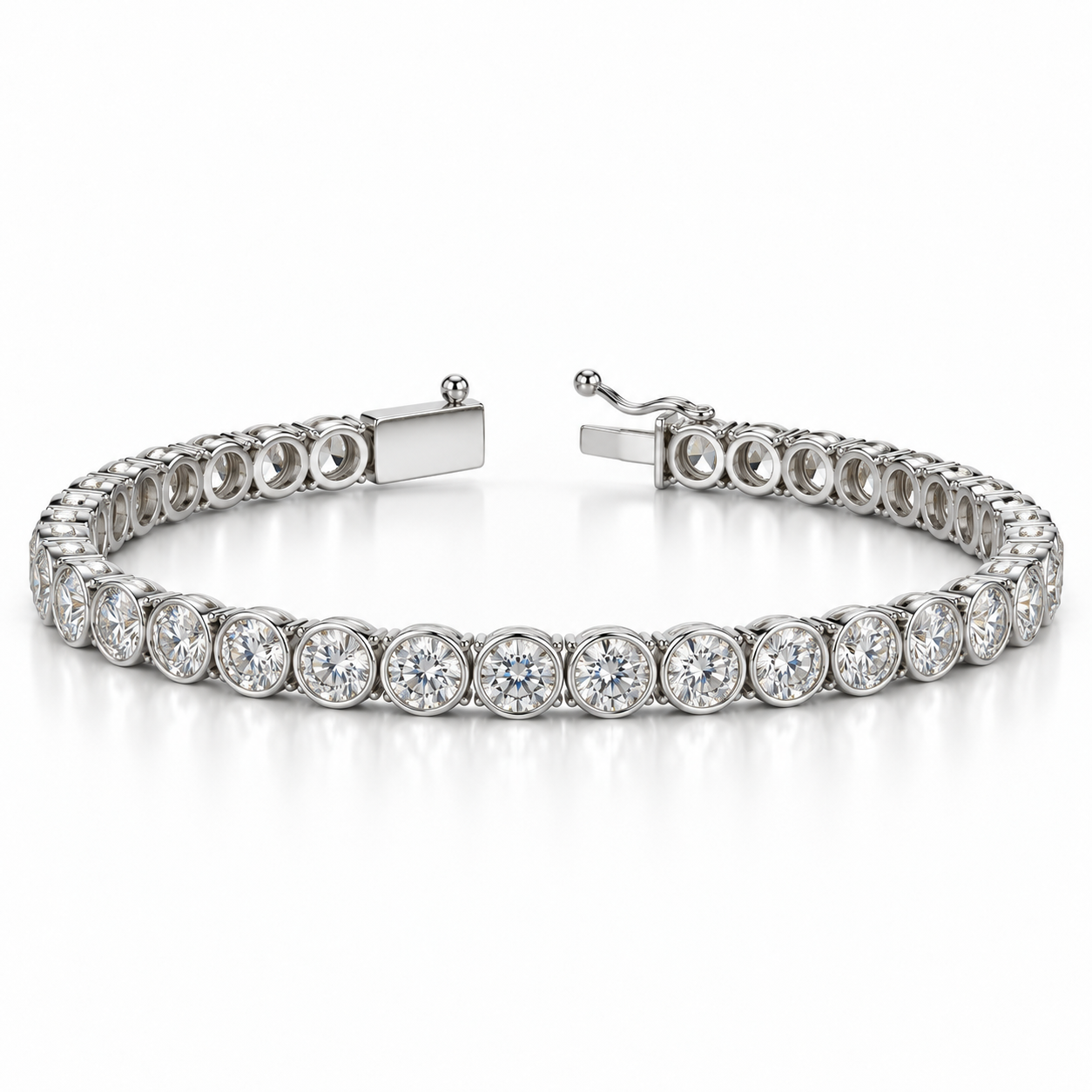 Bezel Set Lab Diamond Tennis Bracelet