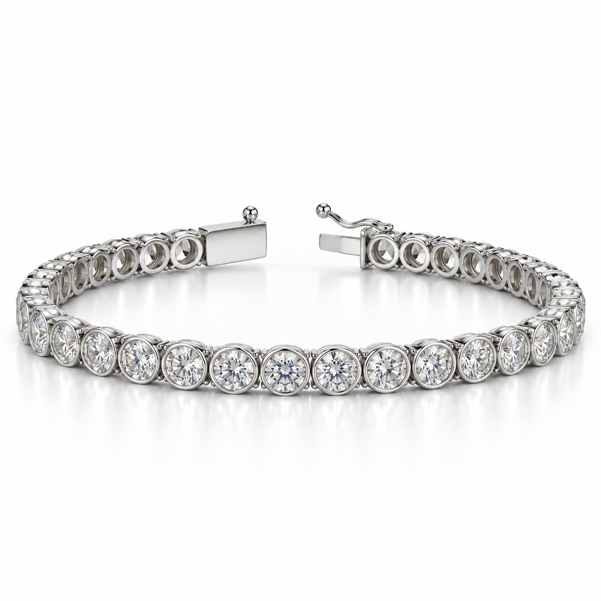 Bezel Set Lab Diamond Tennis Bracelet
