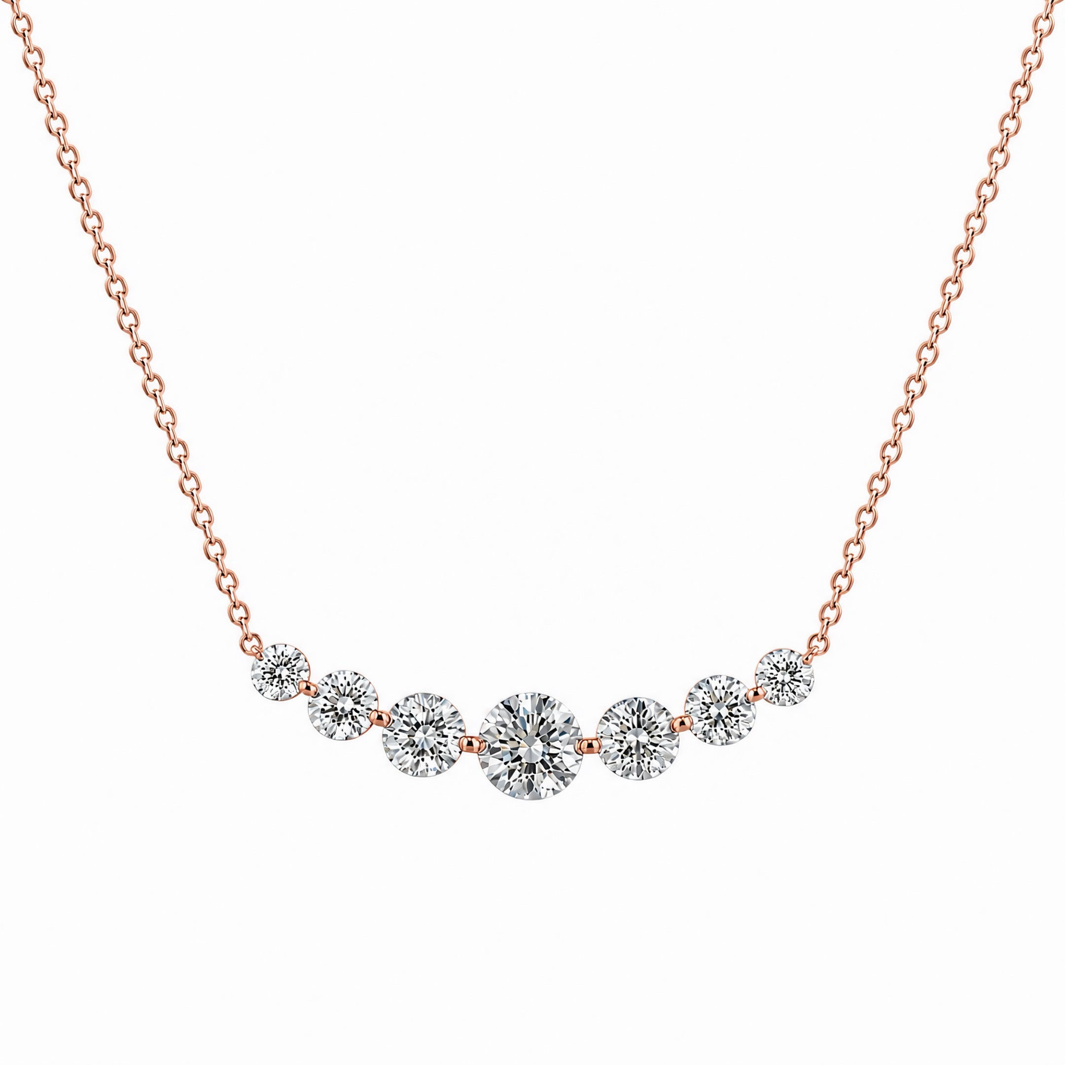Graduated Round Lab Diamond Necklace