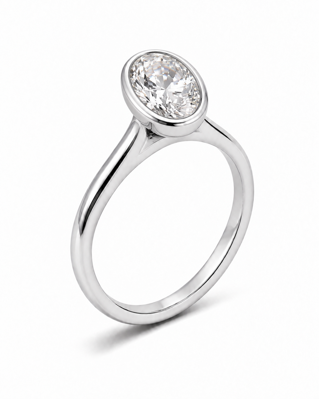 Oval Lab Diamond Bezel Ring