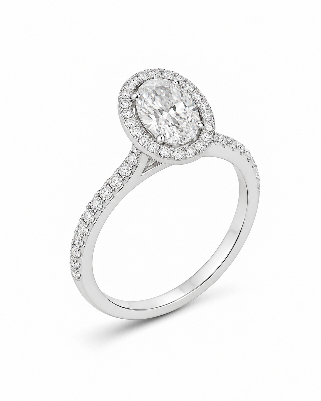 Oval Halo Lab Diamond Engagement Ring