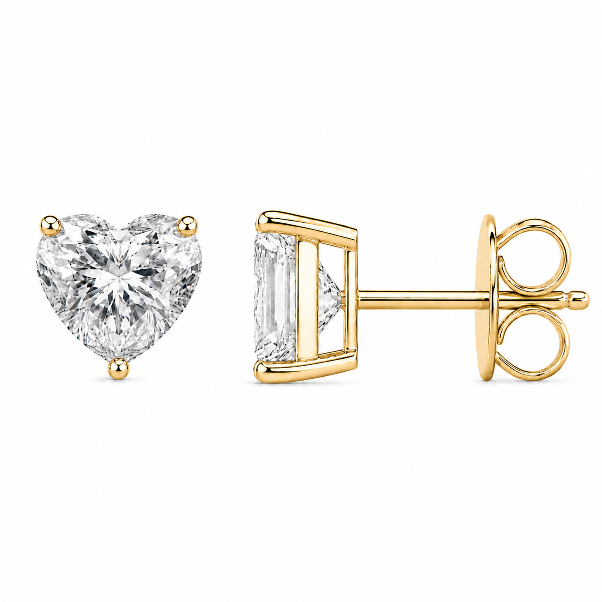 Heart-Shaped Lab-Grown Diamond Stud Earrings