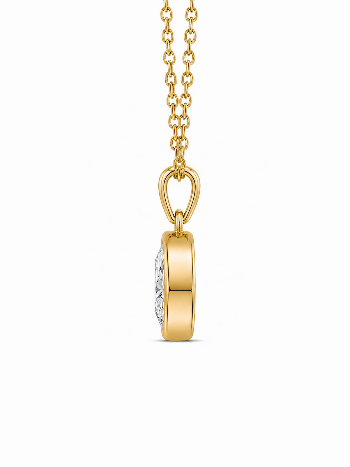 Bezel Set Round Lab Diamond Pendant
