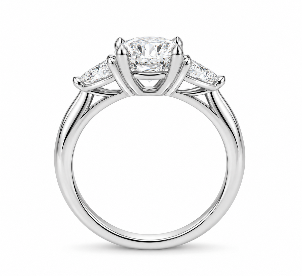 Oval Three Stone Lab Diamond Ring