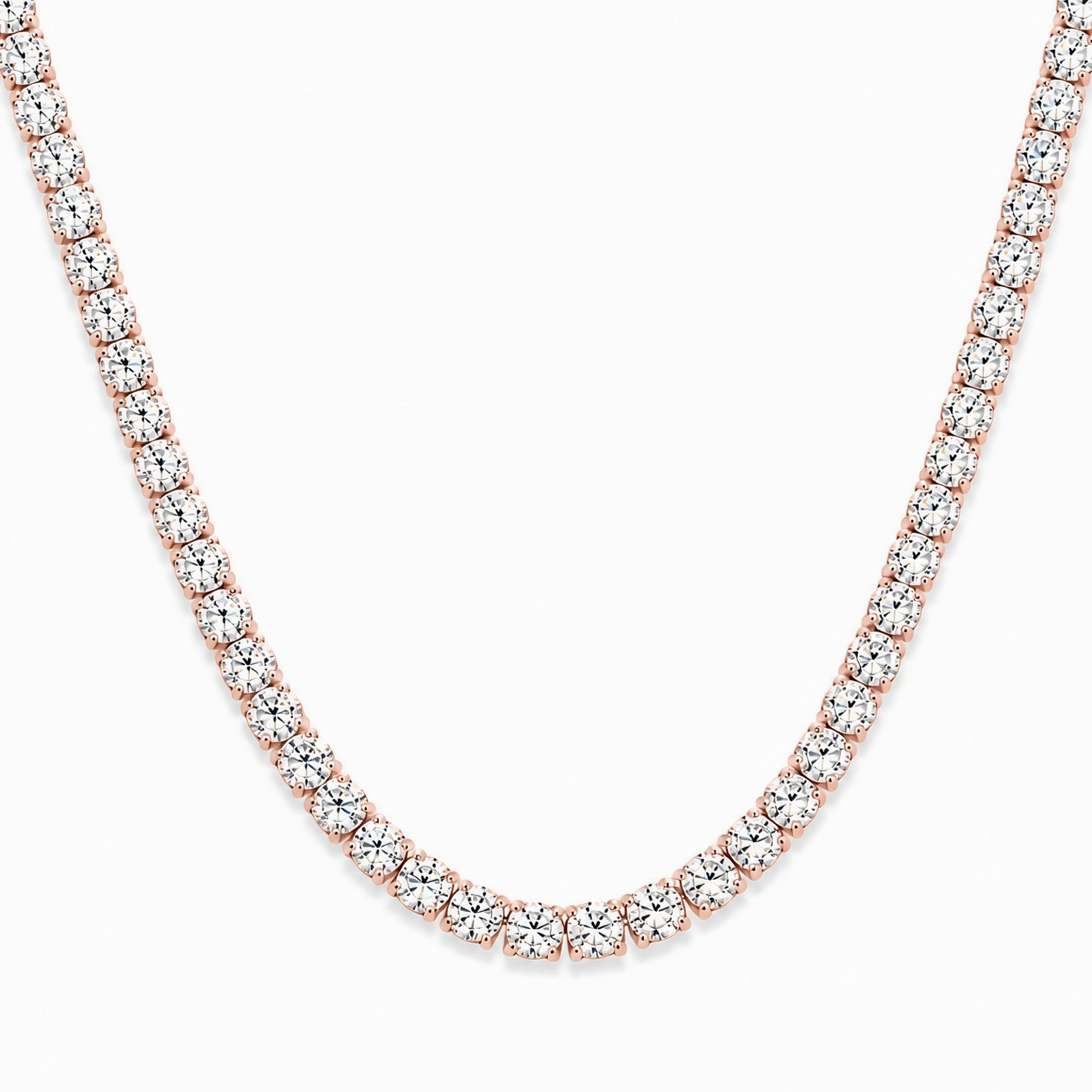 Round Lab Diamond Tennis Necklace
