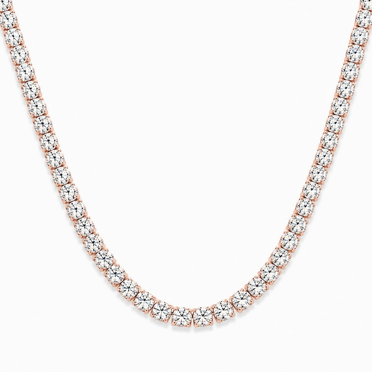 Round Lab Diamond Tennis Necklace