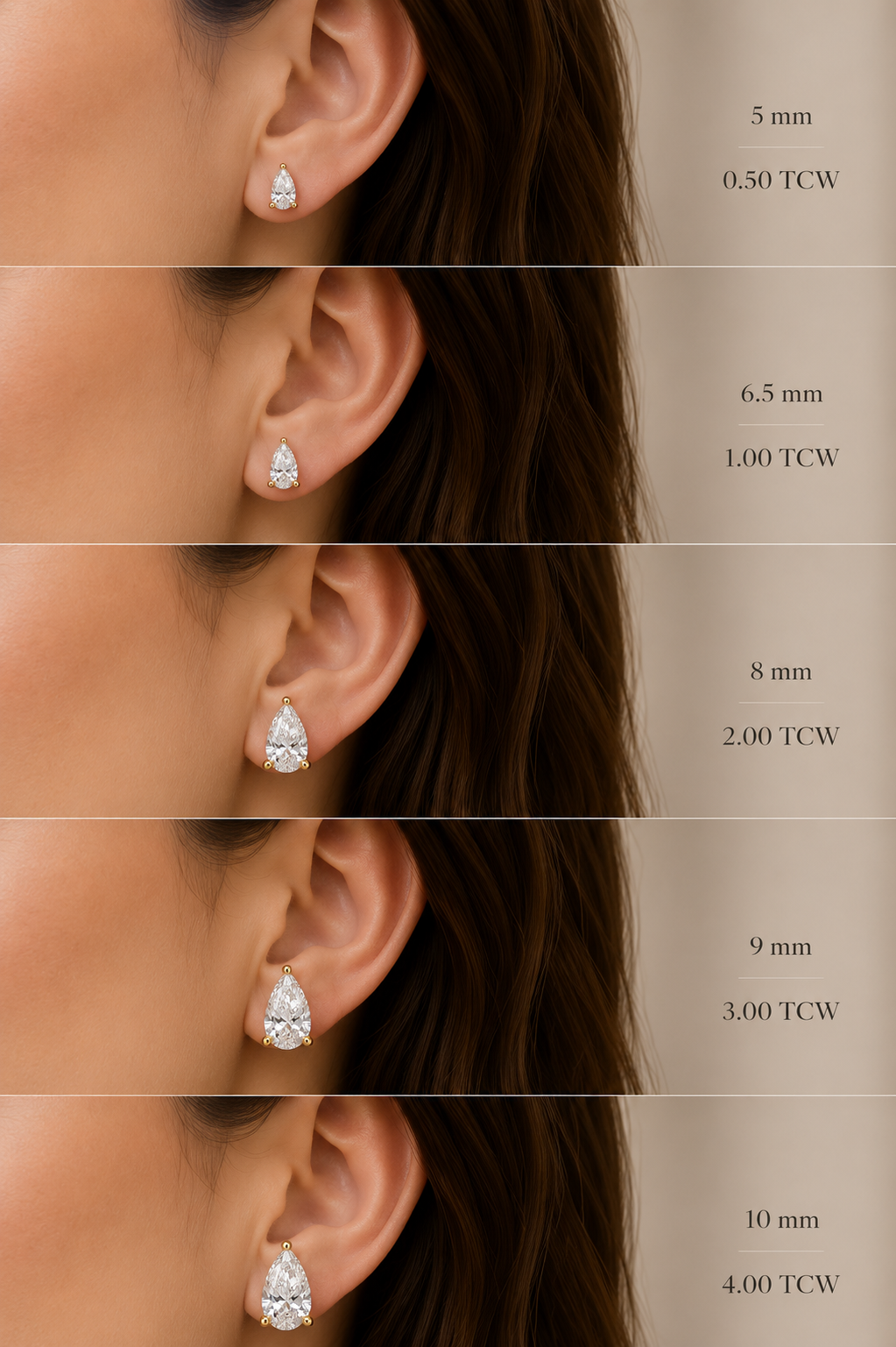 Pear-Shaped Lab-Grown Diamond Stud Earrings