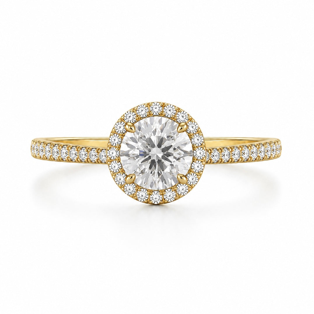Round Halo Lab Diamond Engagement Ring