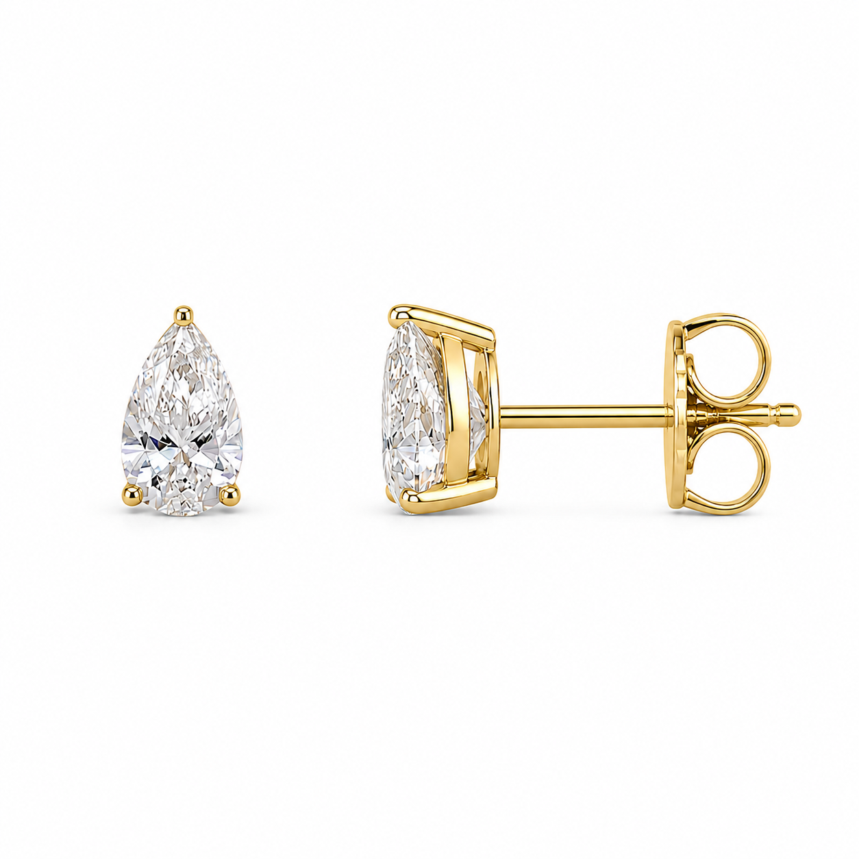 Pear-Shaped Lab-Grown Diamond Stud Earrings