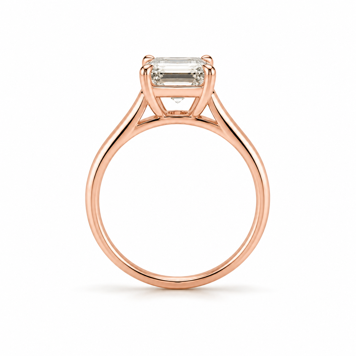 Emerald Lab Diamond Solitaire Ring