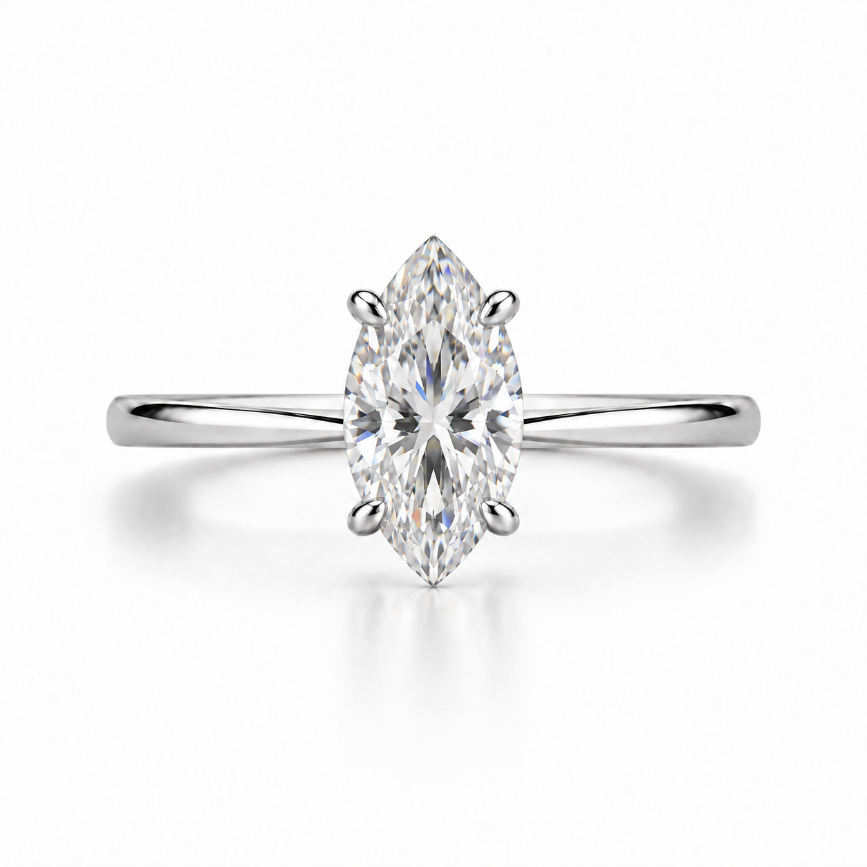 Marquise Lab Diamond Solitaire Ring
