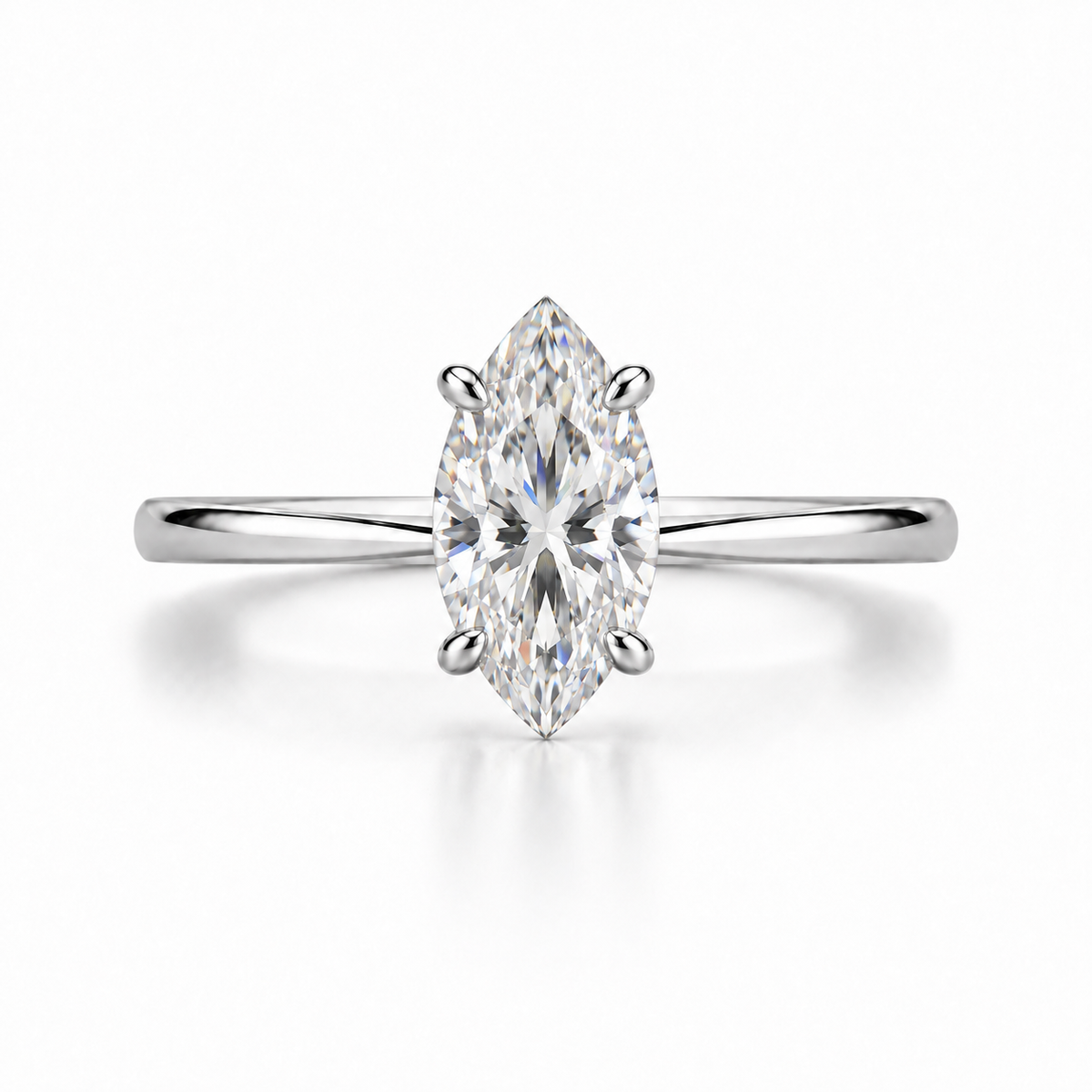 Marquise Lab Diamond Solitaire Ring