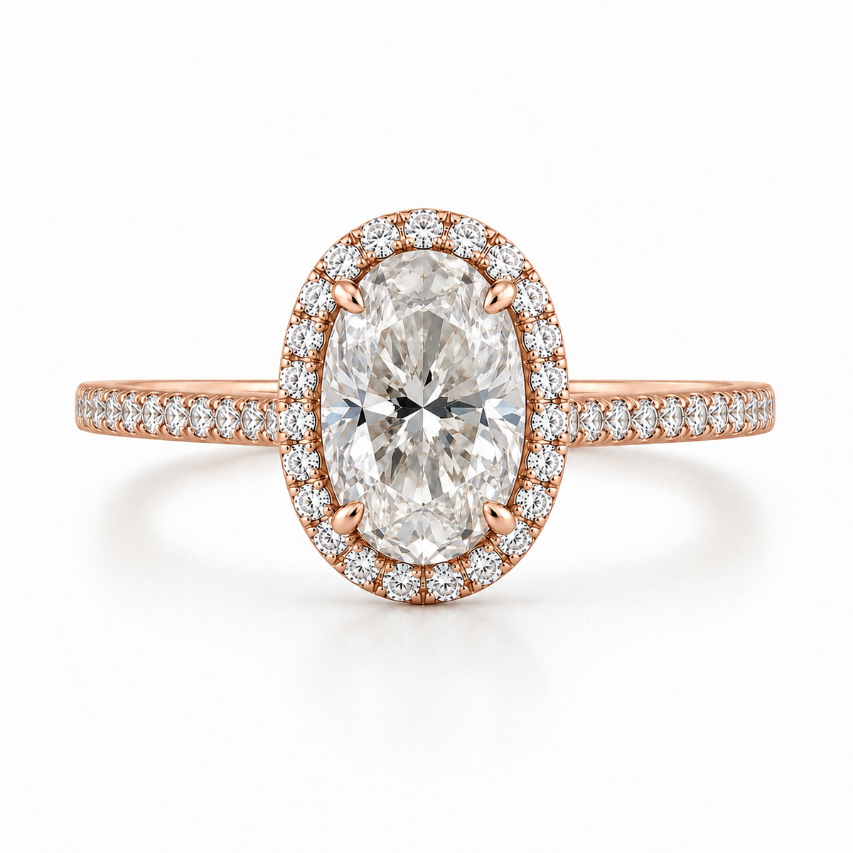 Oval Halo Lab Diamond Engagement Ring