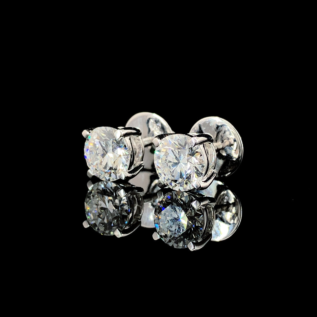 Round Brilliant Lab-Grown Diamond Stud Earrings