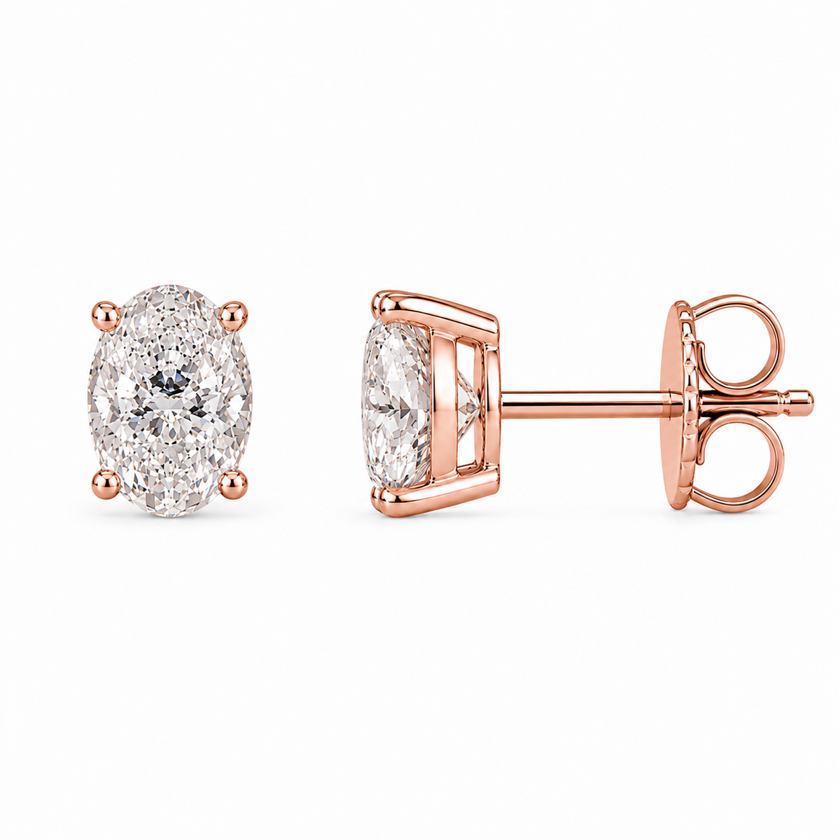 Oval Lab-Grown Diamond Stud Earrings