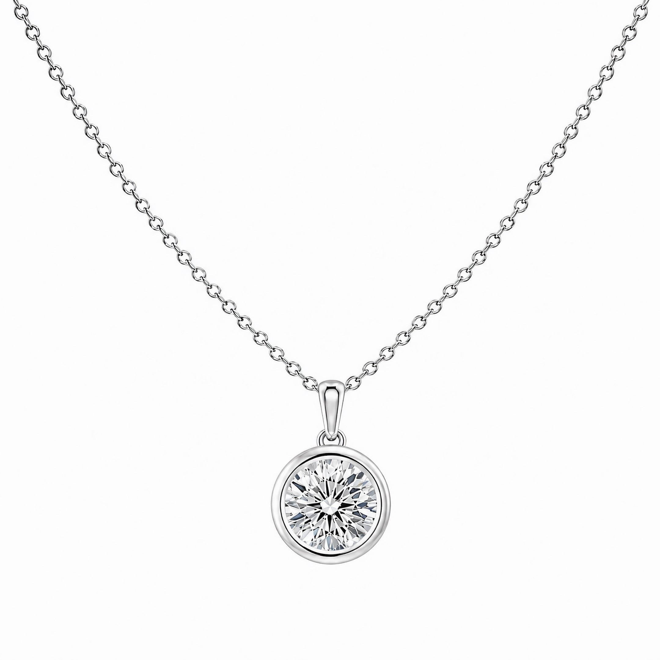 Bezel Set Round Lab Diamond Pendant