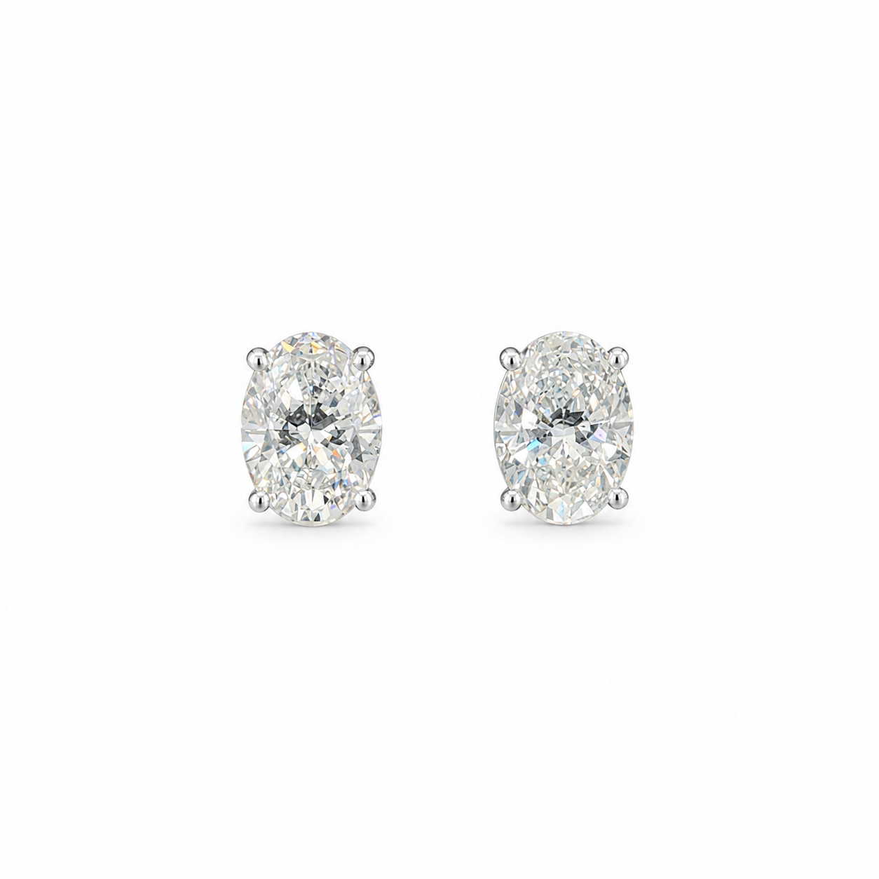 Oval Lab-Grown Diamond Stud Earrings