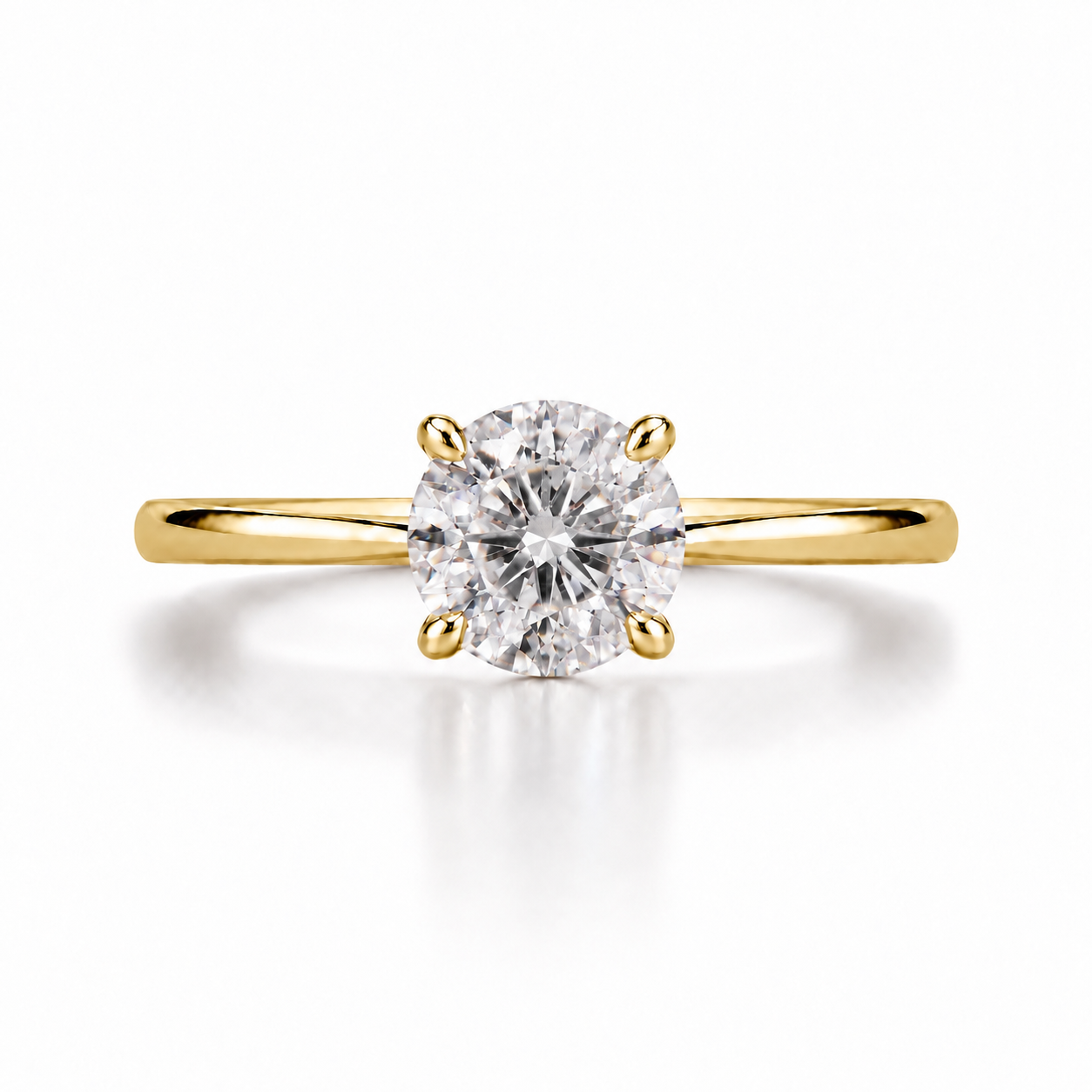 Round Lab Diamond Solitaire Ring