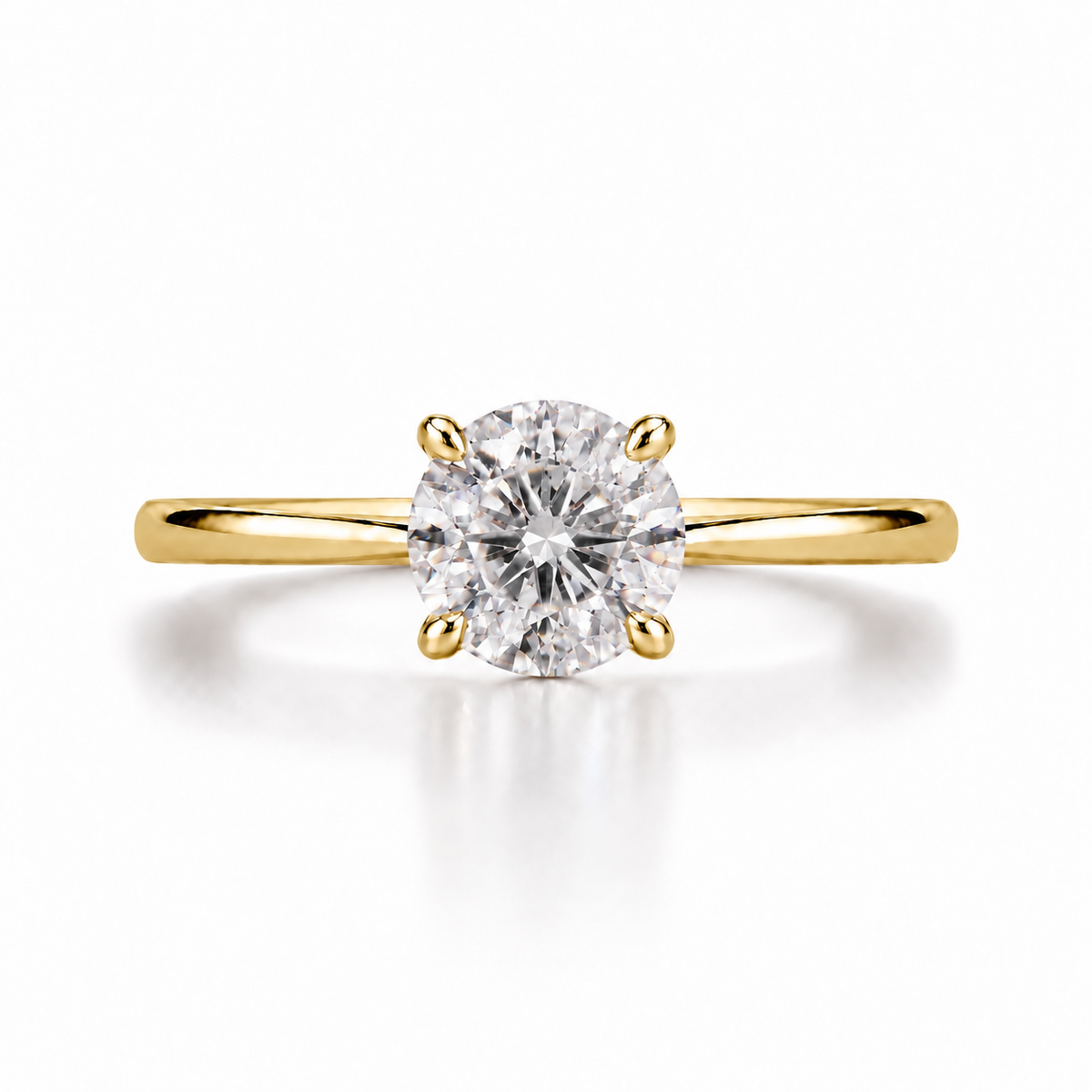 Round Lab Diamond Solitaire Ring