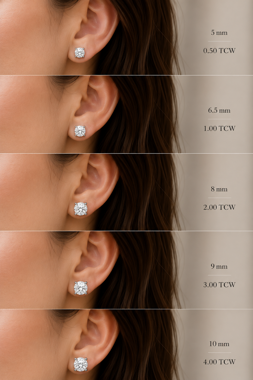 Round Brilliant Lab-Grown Diamond Stud Earrings
