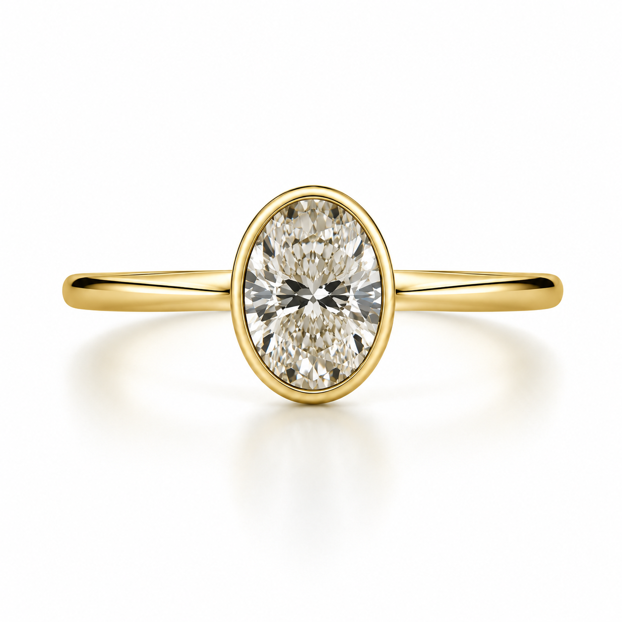 Oval Lab Diamond Bezel Ring