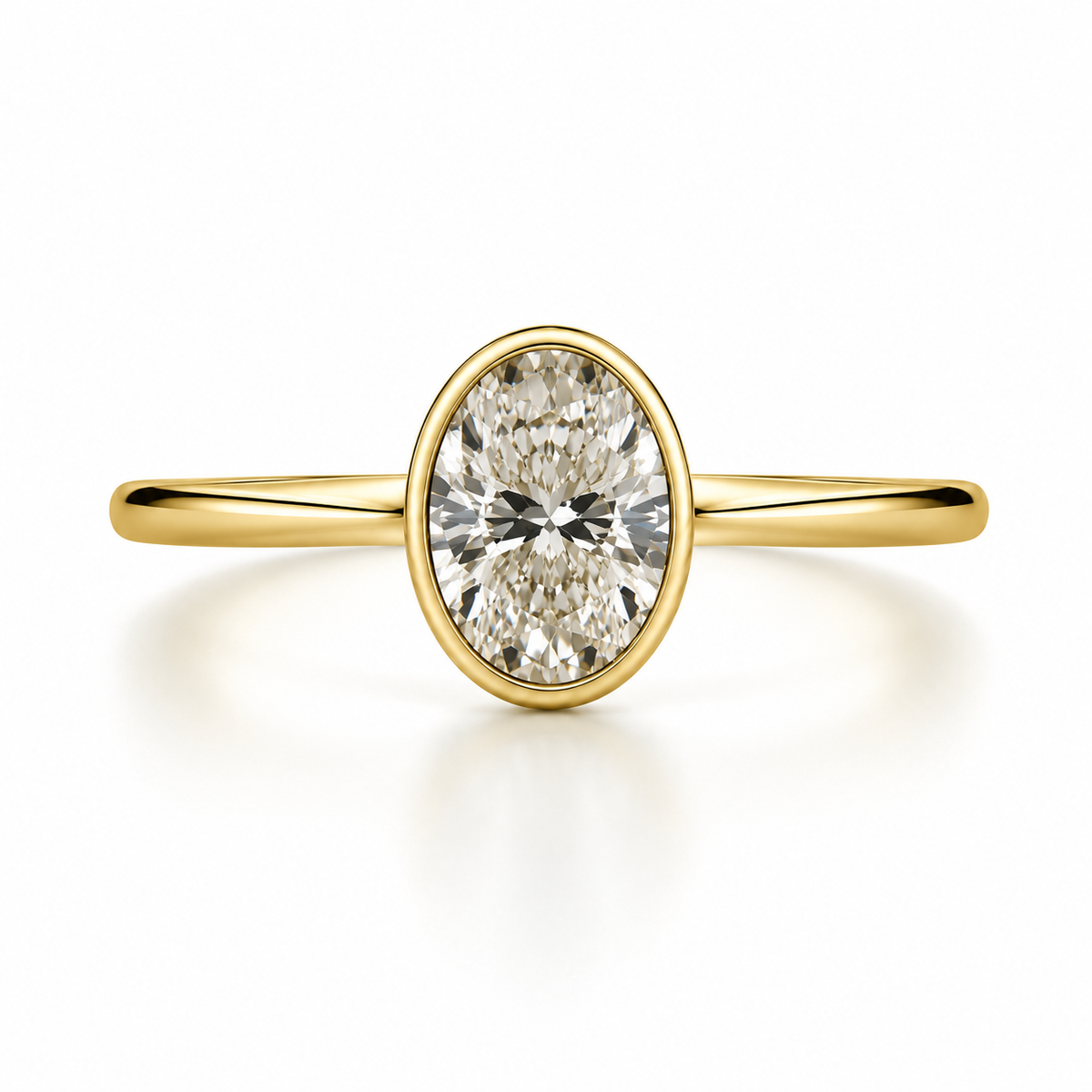 Oval Lab Diamond Bezel Ring