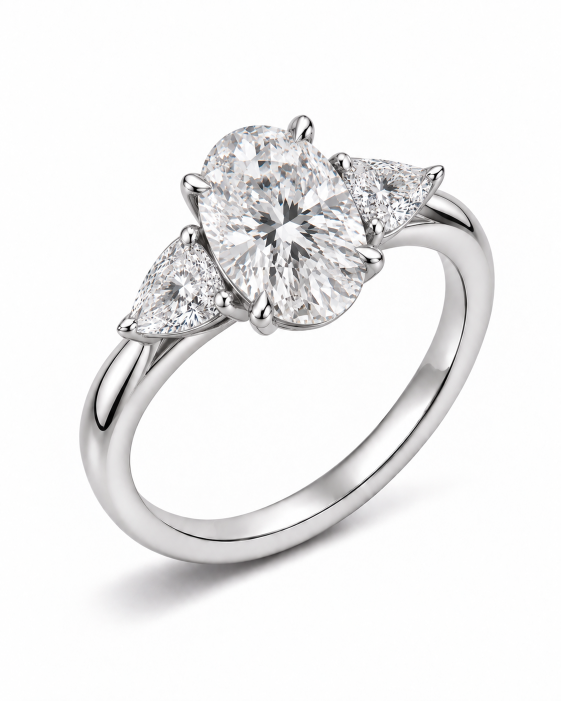 Oval Three Stone Lab Diamond Ring
