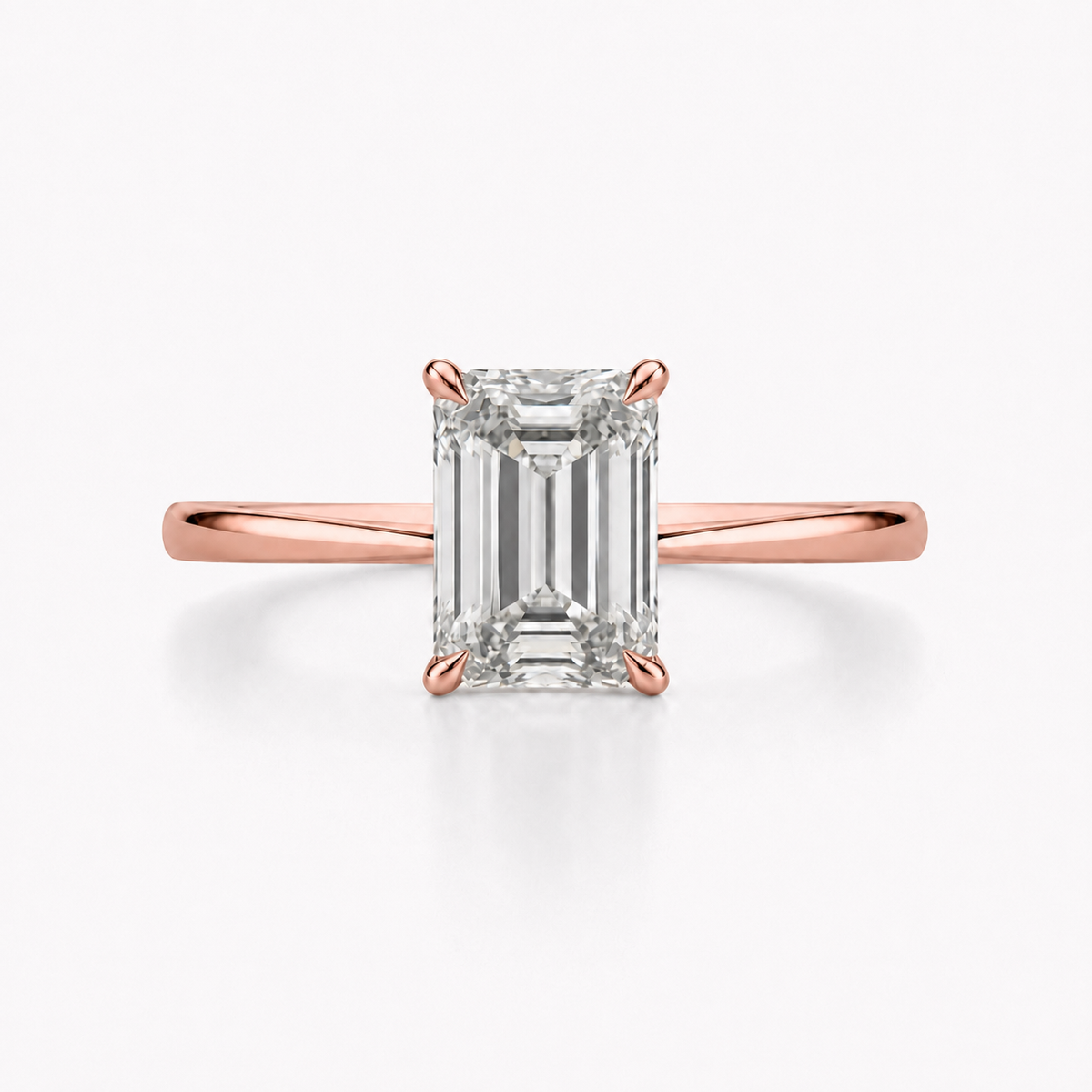 Emerald Lab Diamond Solitaire Ring