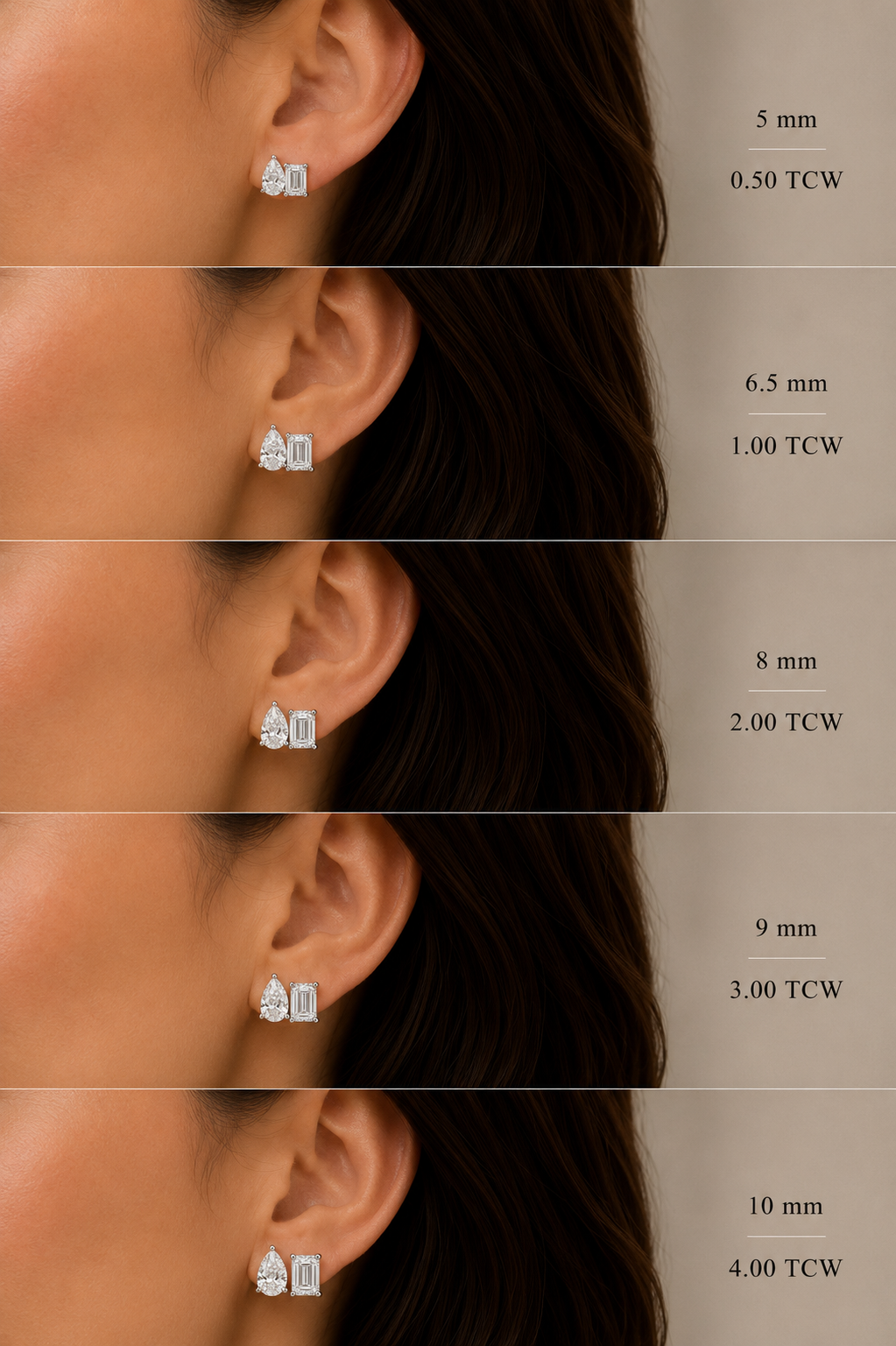 Toi & Moi Lab Diamond Stud Earrings