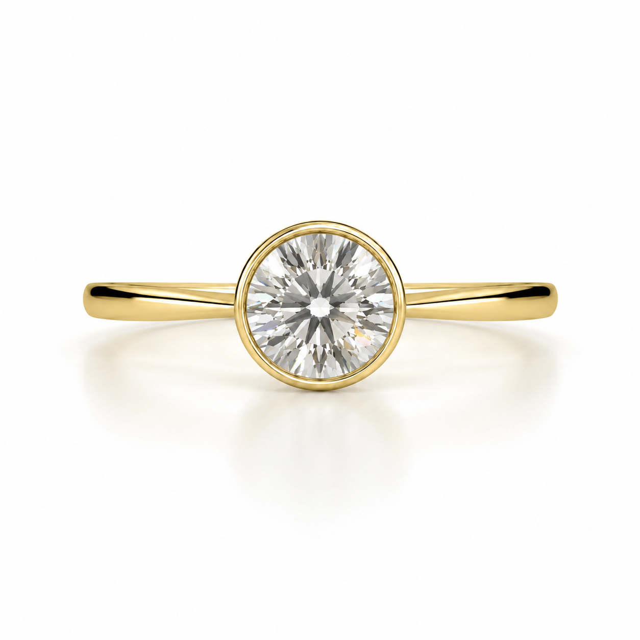 Round Lab Diamond Bezel Ring