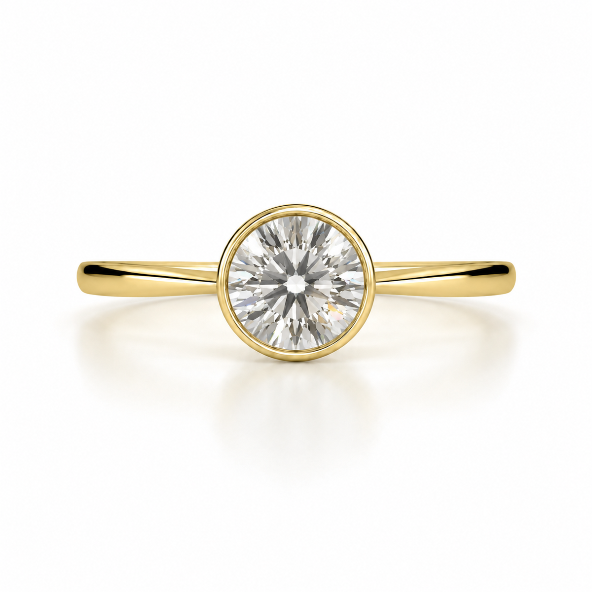 Round Lab Diamond Bezel Ring