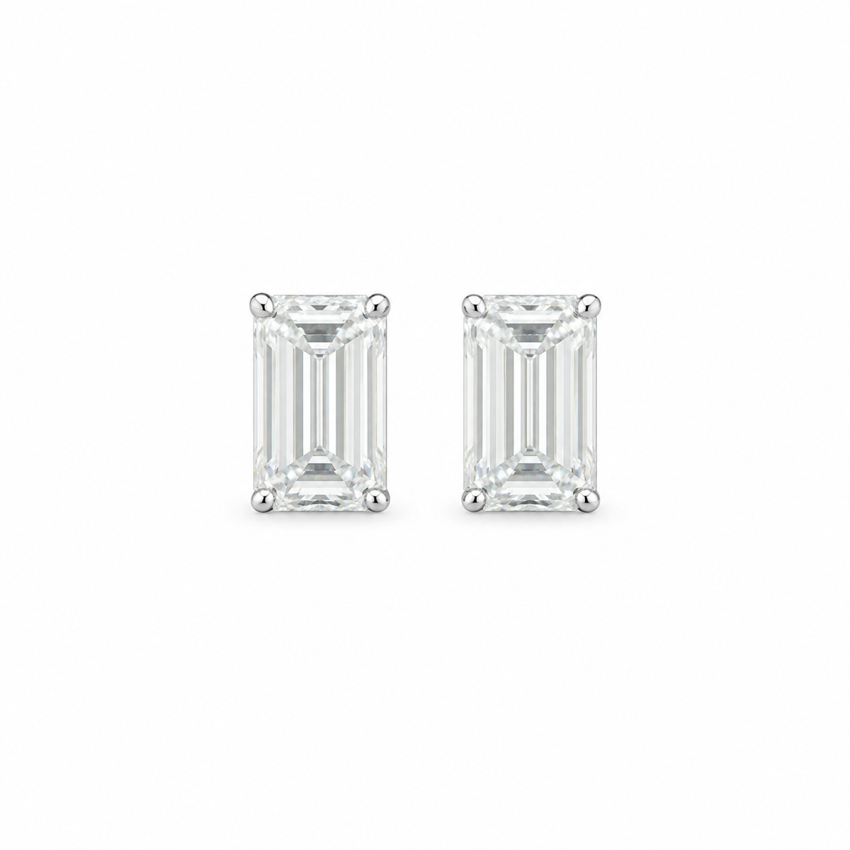 Emerald-Cut Lab-Grown Diamond Stud Earrings