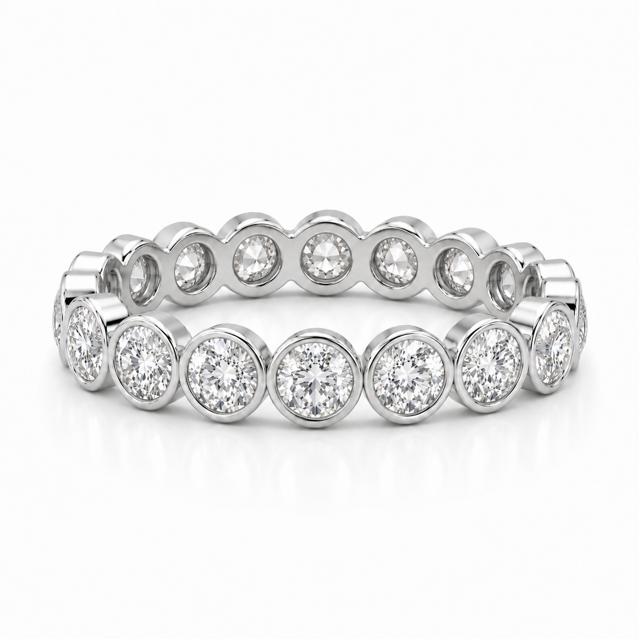 Round Bezel Diamond Eternity Band