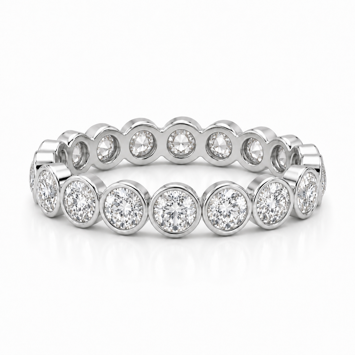 Round Bezel Diamond Eternity Band
