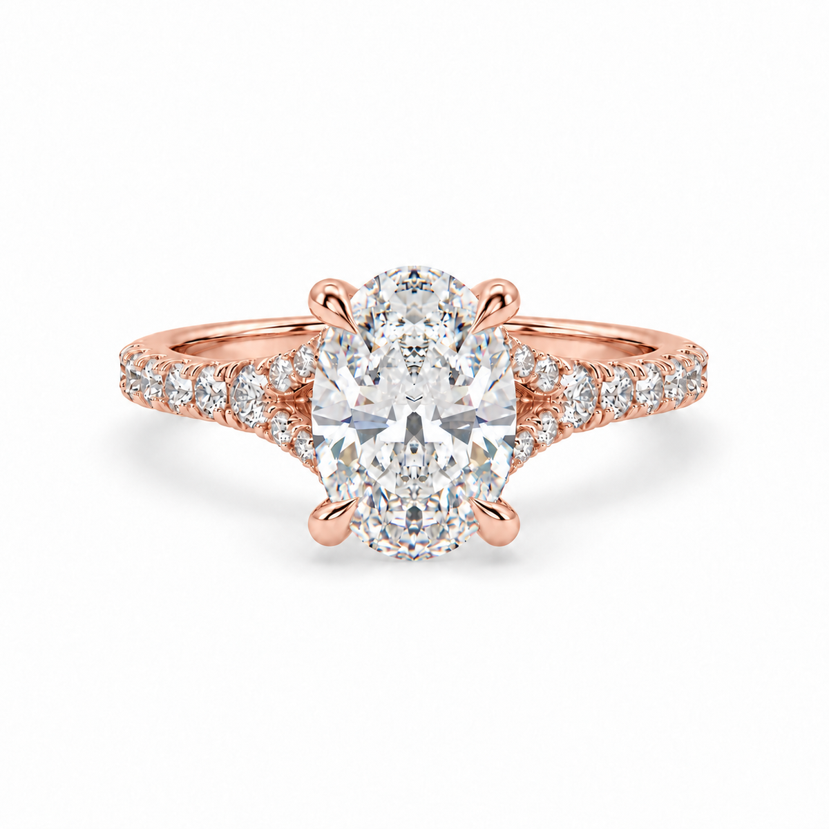 Oval Pavé Lab-grown Diamond Engagement Ring