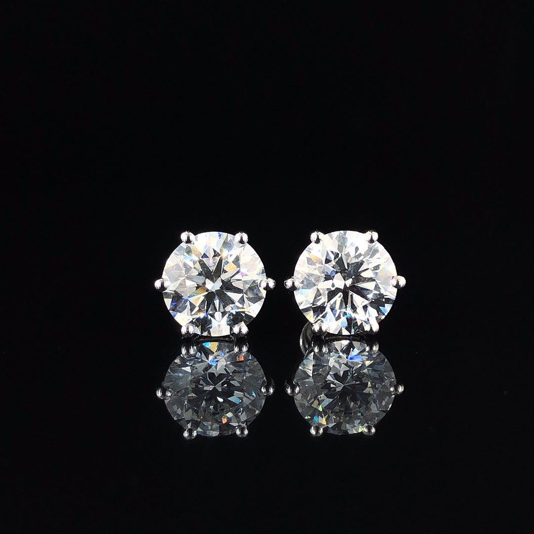 Six-Prong Round Brilliant Lab-Grown Diamond Stud Earrings