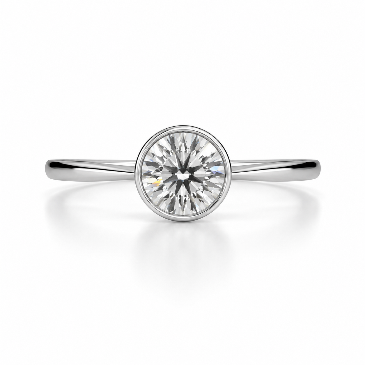 Round Lab Diamond Bezel Ring