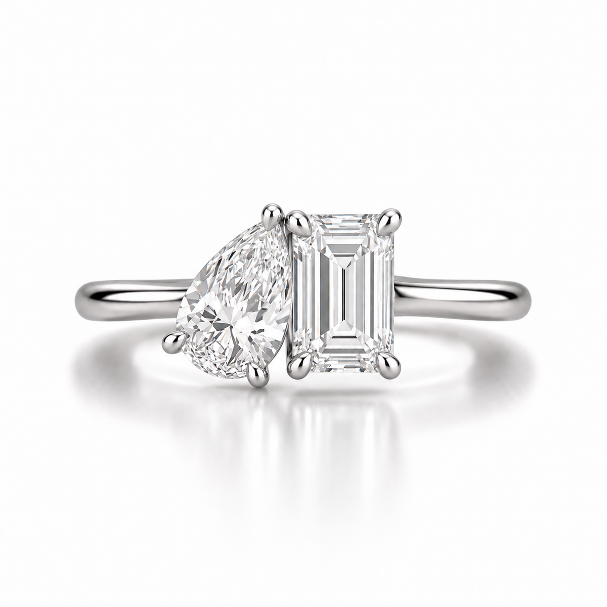 Toi-et-Moi Emerald & Pear Lab Diamond Ring