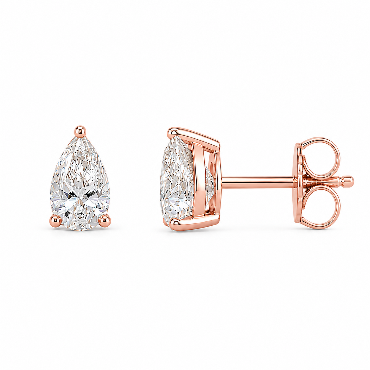 Pear-Shaped Lab-Grown Diamond Stud Earrings