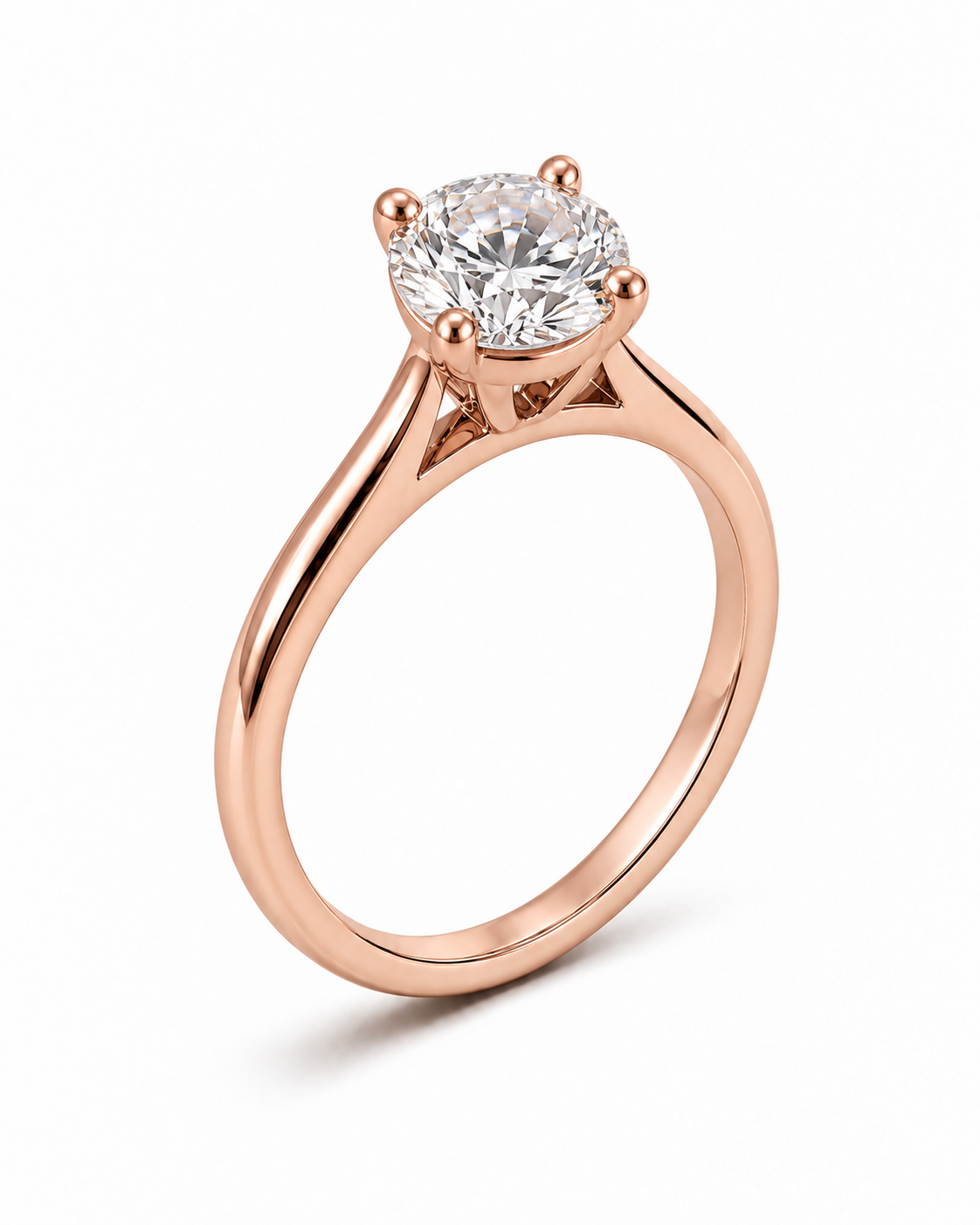 Round Lab Diamond Solitaire Ring
