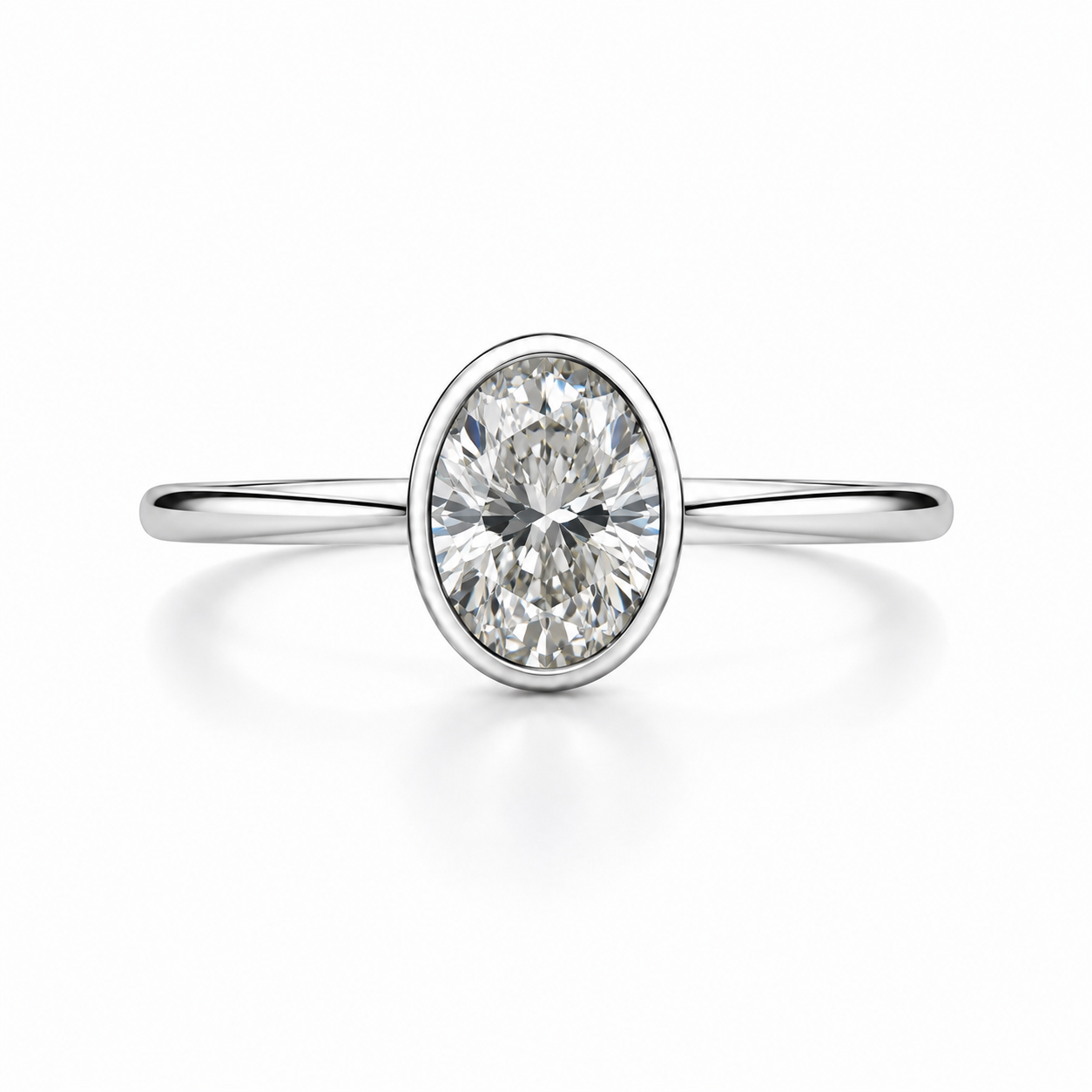 Oval Lab Diamond Bezel Ring