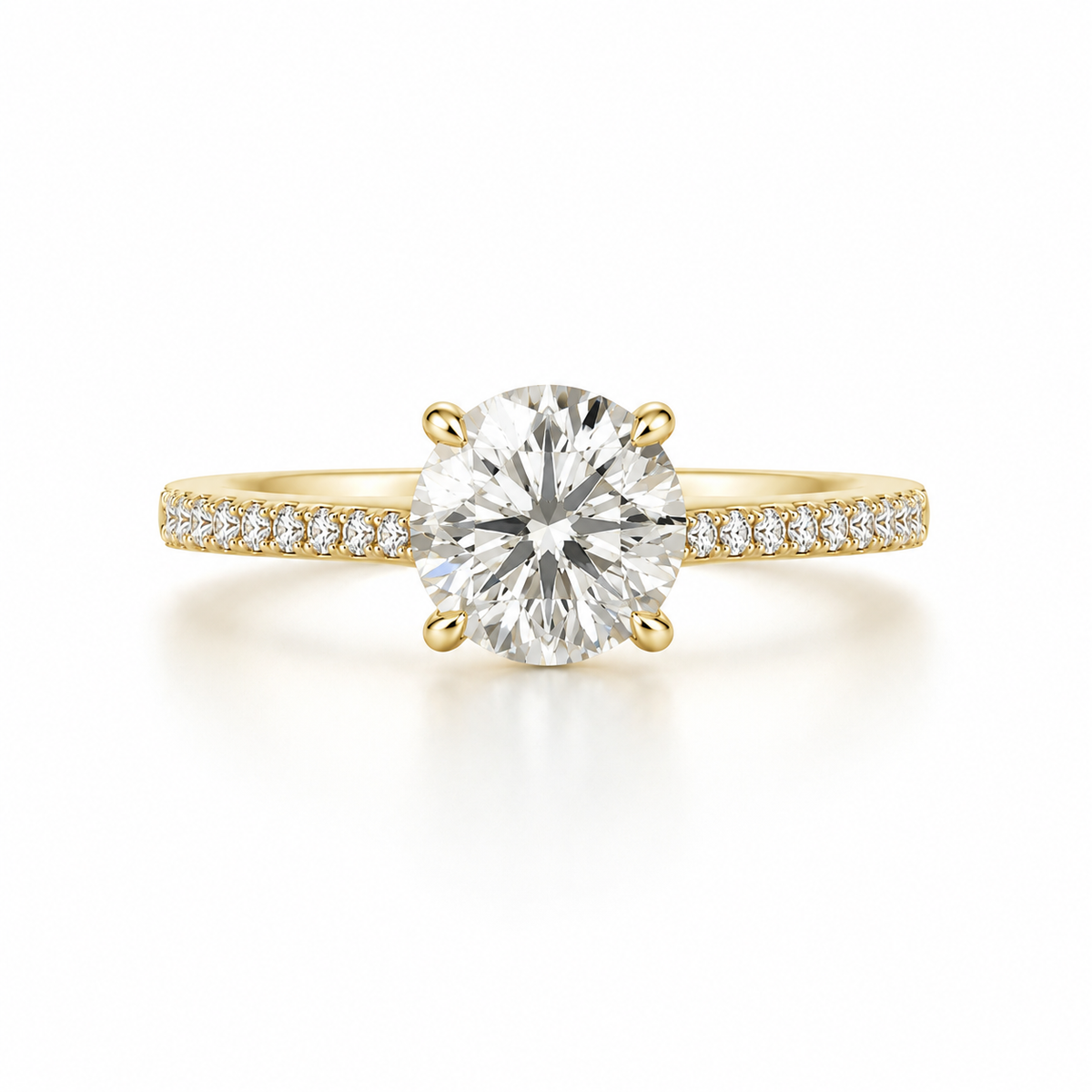 Round Pavé Lab Diamond Engagement Ring