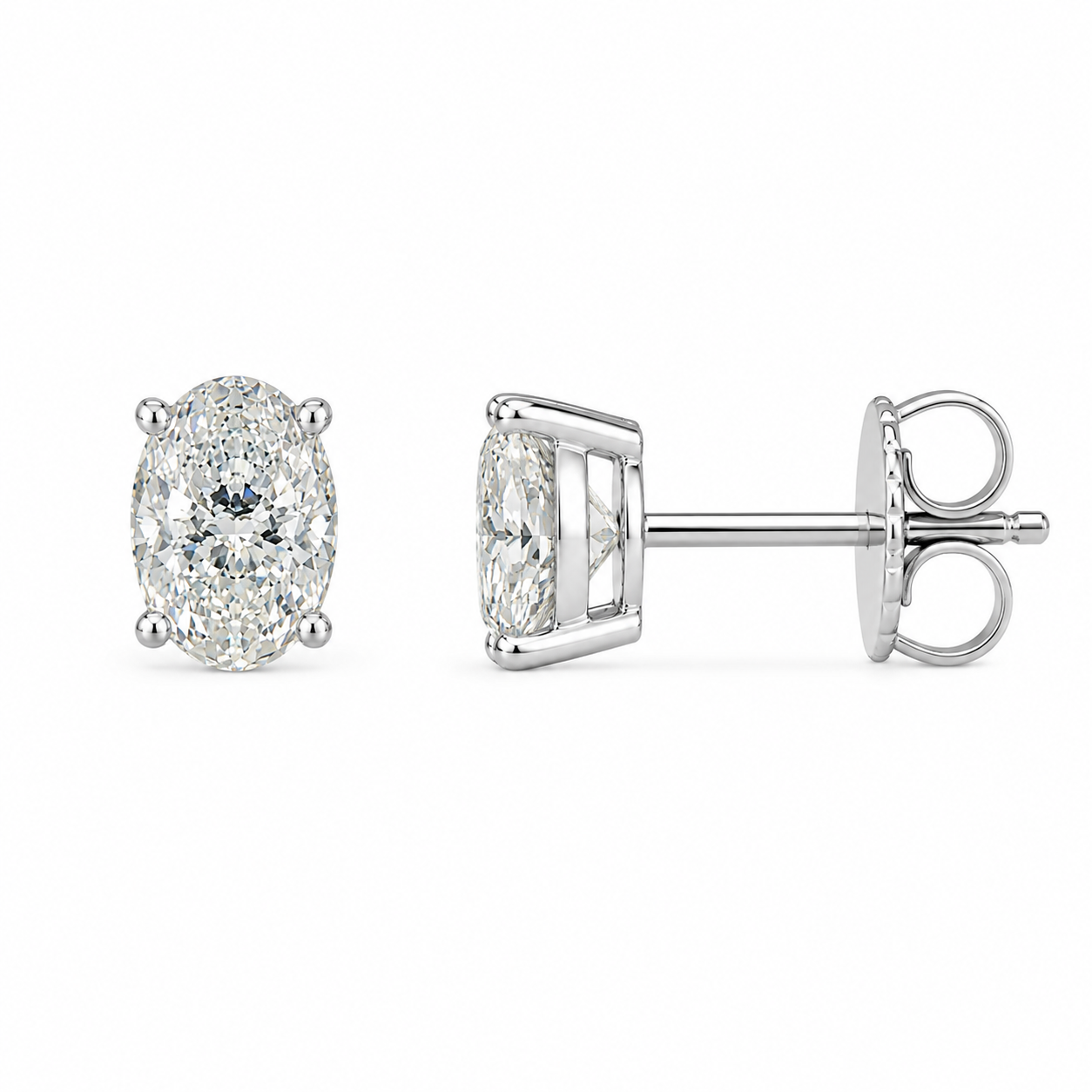 Oval Lab-Grown Diamond Stud Earrings