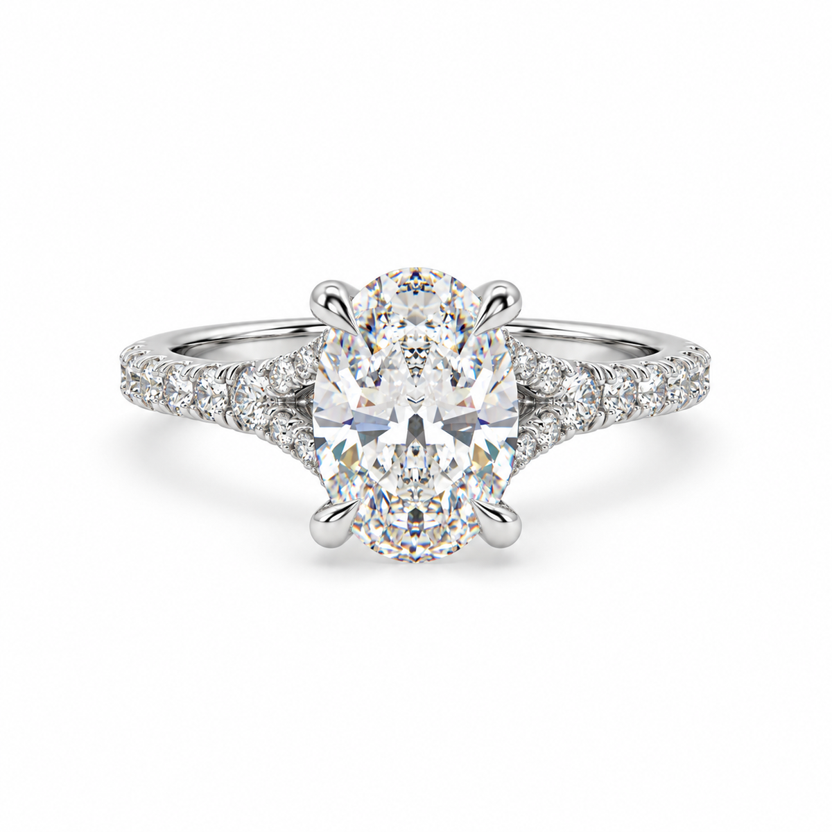 Oval Pavé Lab-grown Diamond Engagement Ring