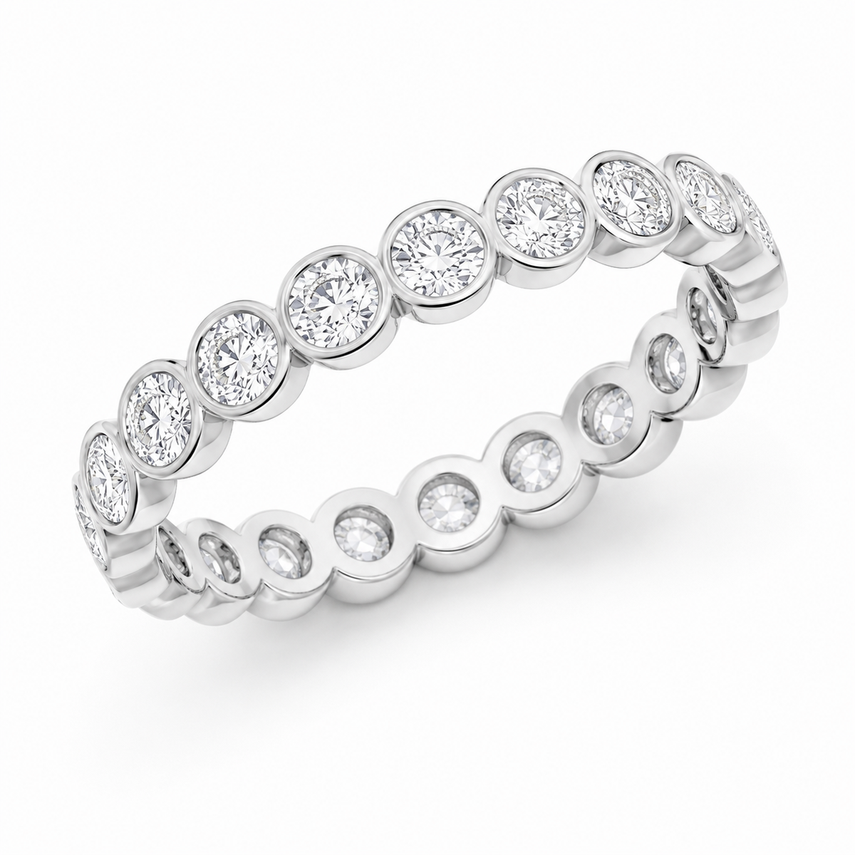 Round Bezel Diamond Eternity Band
