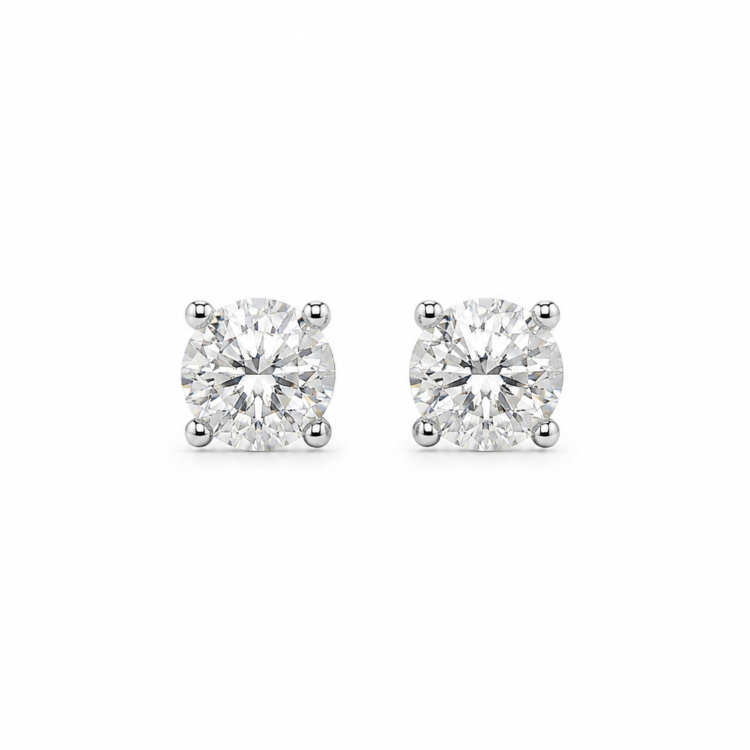 Round Brilliant Lab-Grown Diamond Stud Earrings