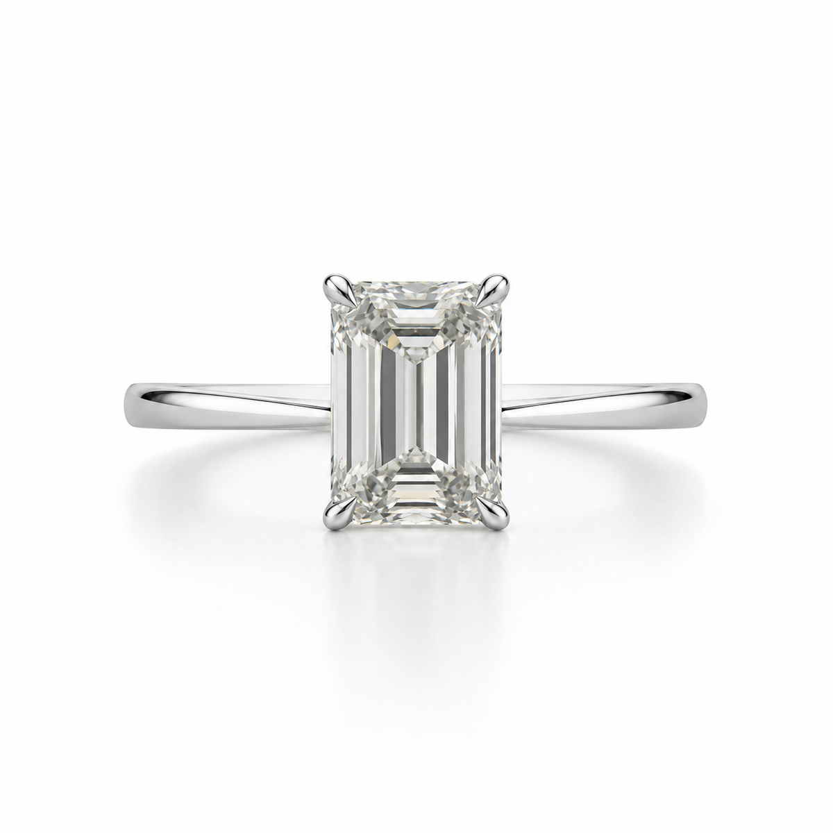 Emerald Lab Diamond Solitaire Ring
