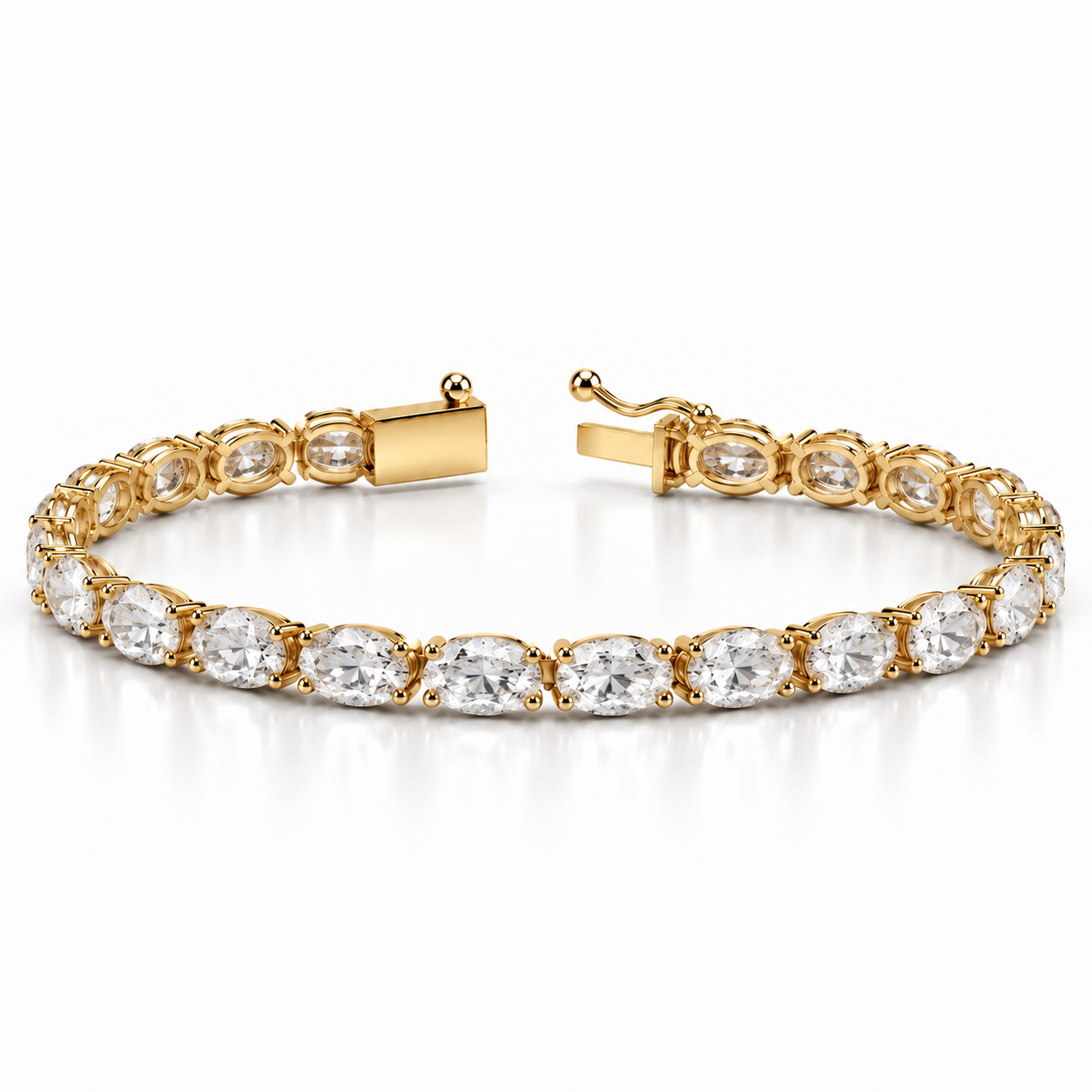 Oval Lab Diamond Tennis Bracelet